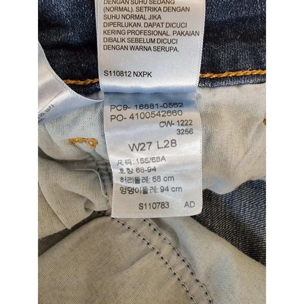 Levis 711 Skinny Jeans Womens Size 27 Blue Mid-Rise Stretch Denim - Picture 7 of 7